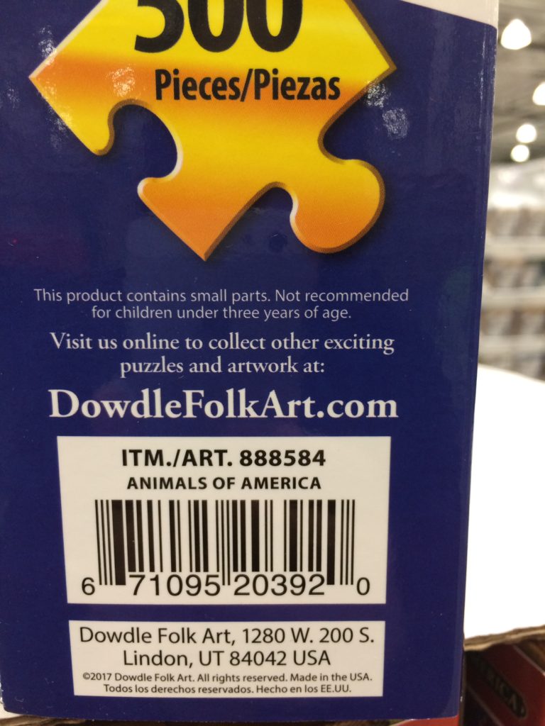 Costco888584DowdleFolkArtAnimalsofAmericaPuzzlesbar CostcoChaser
