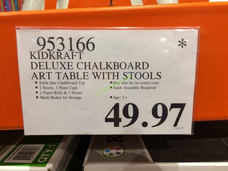 Costco 953166 Kidkraft Deluxe, Kidkraft Chalkboard Art Table With Stools
