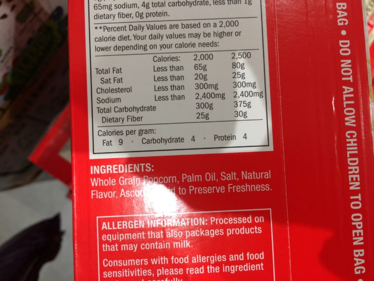 Costco9555KirklandSignatureMicrowavePopcornchart CostcoChaser