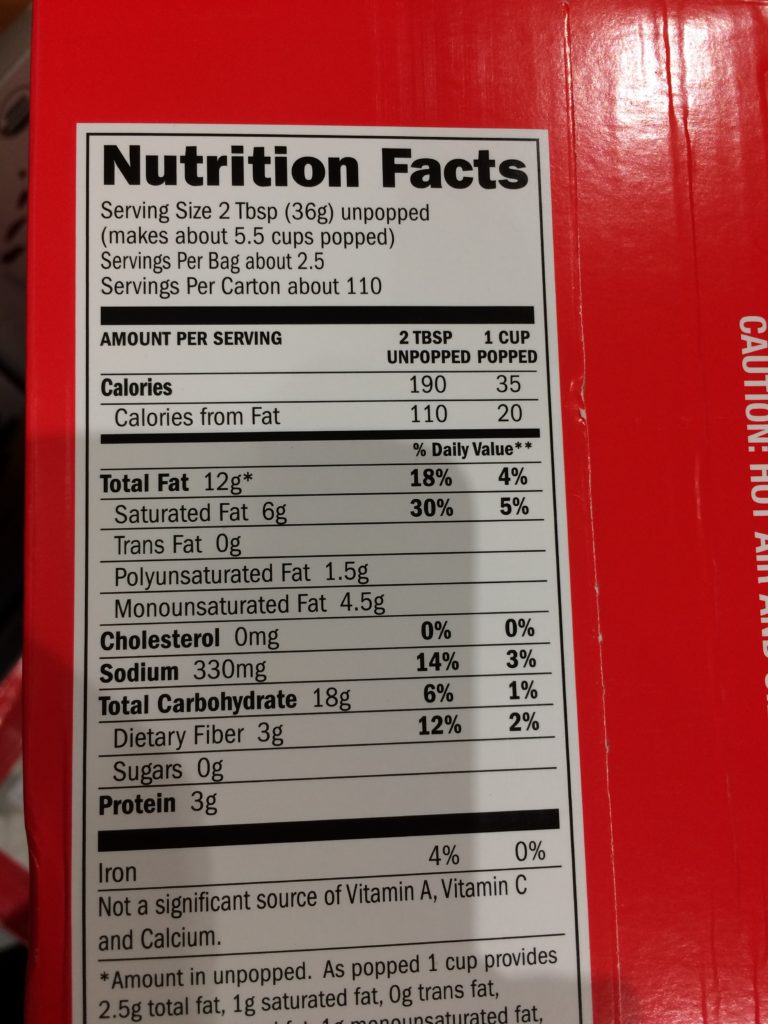 Costco9555KirklandSignatureMicrowavePopcornchart1 CostcoChaser