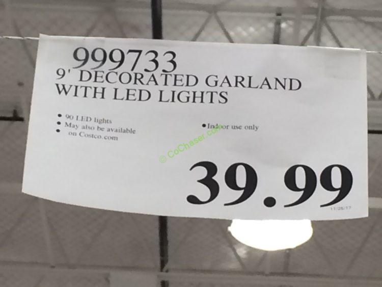 Costco999733CGHunter9DecoratedGarlandwithLEDLightstag