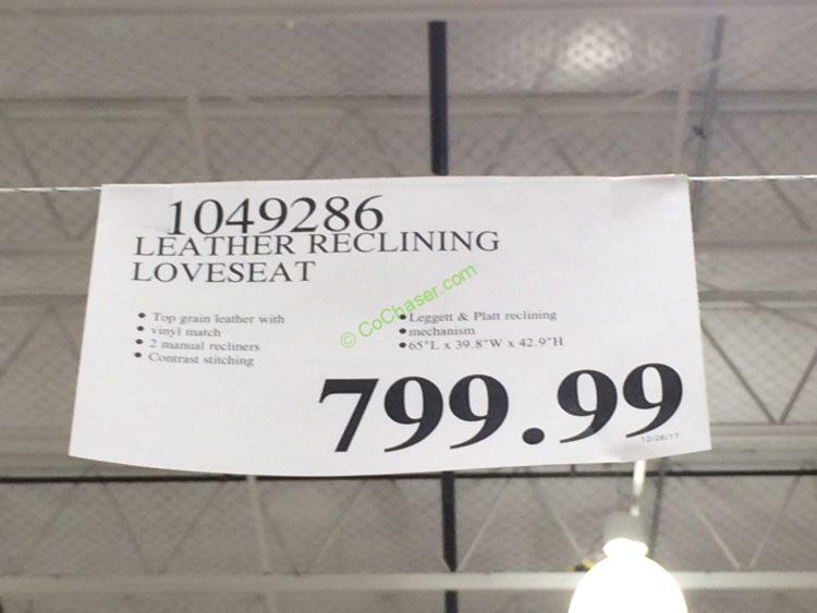 Costco10492851049286LeatherRecliningSofaLoveseat tag1 CostcoChaser