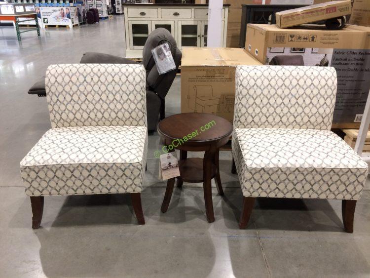 AVE SIX 3PC Fabric Chair & Table Set