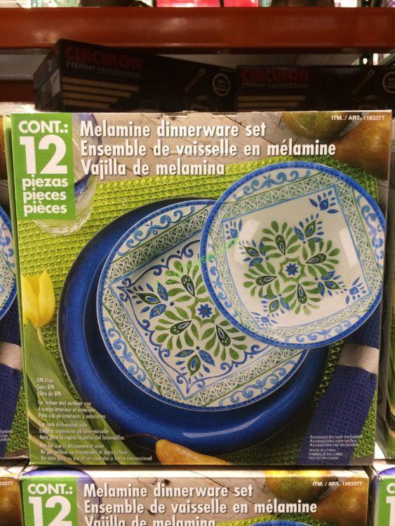 Costco1163377GlobalTileMelamineDinnerware12PCSetbox CostcoChaser