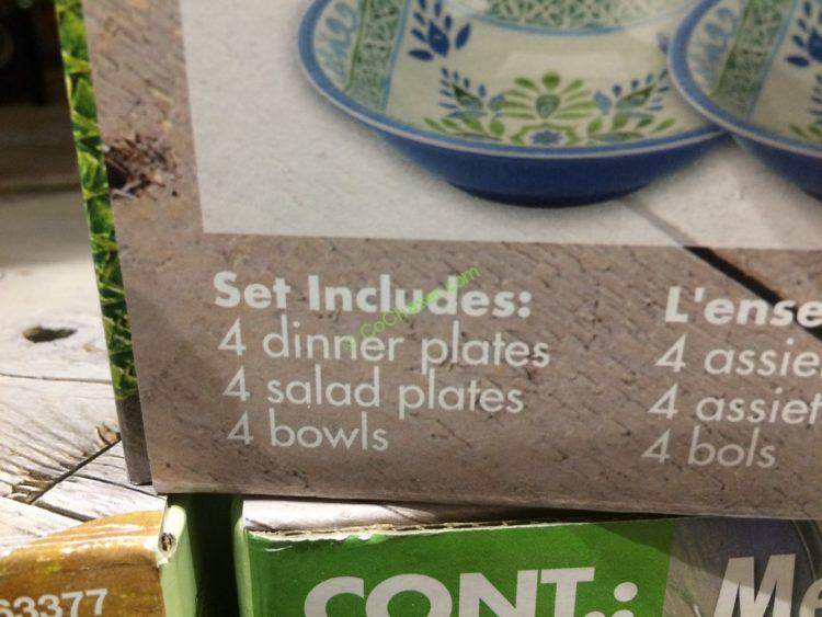 Costco1163377GlobalTileMelamineDinnerware12PCSetitem1