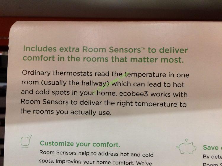 Costco1189880Ecobee3WifFiSmartThermostatwith3RoomSensorsspec