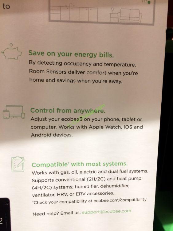 Costco1189880Ecobee3WifFiSmartThermostatwith3RoomSensorsspec2