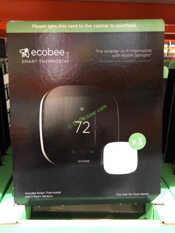 Costco-1189880-Ecobee3-WifFi-Smart-Thermostat-with-3Room-Sensors