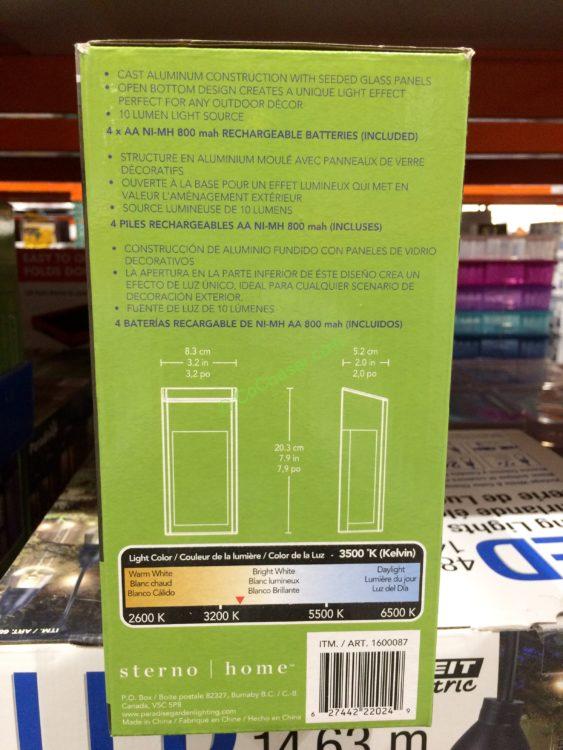 Costco1600087ParadiseSolarLEDPostLightsback CostcoChaser