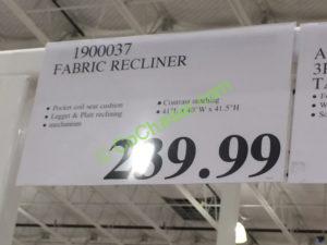 Costco-1900037-Fabric-Glider-Recliner-tag
