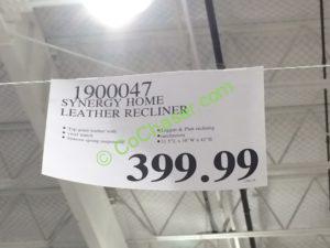 Costco-1900047-Synergy-Home-Leather-Recline -tag