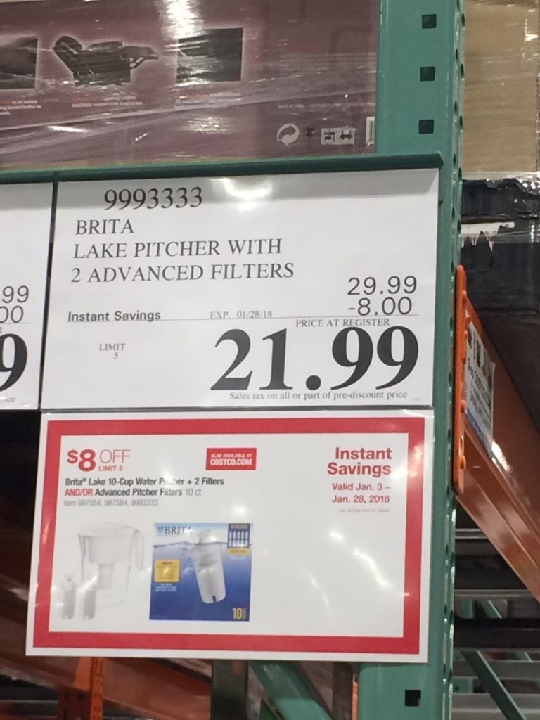 Costco9993333BritaLakePitcherwith2AdvancedFilterstag CostcoChaser