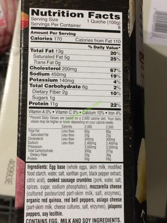 Costco1092368Kellogg’s SpecialKCrustlessQuichechart CostcoChaser