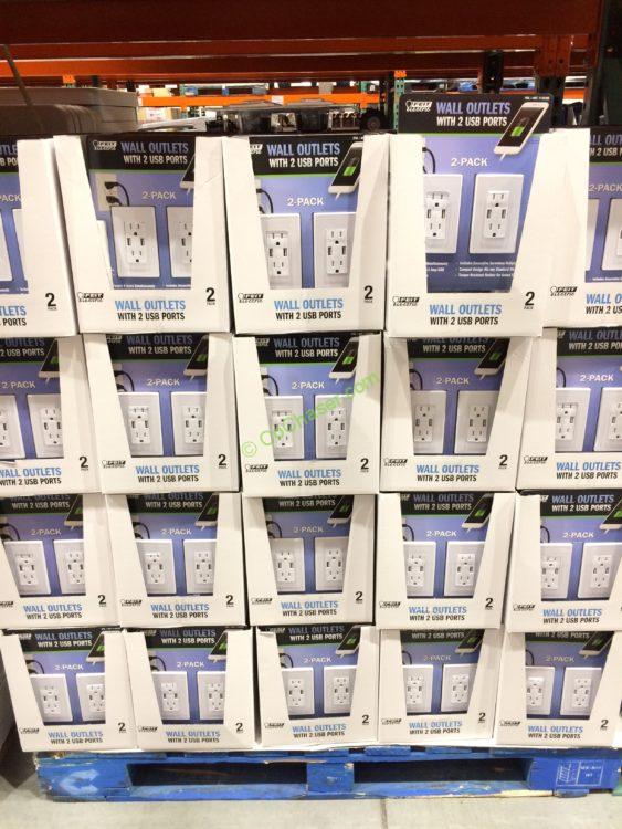 Costco1145395FeitElectricWallReceptaclewithUSBPorts2PKall