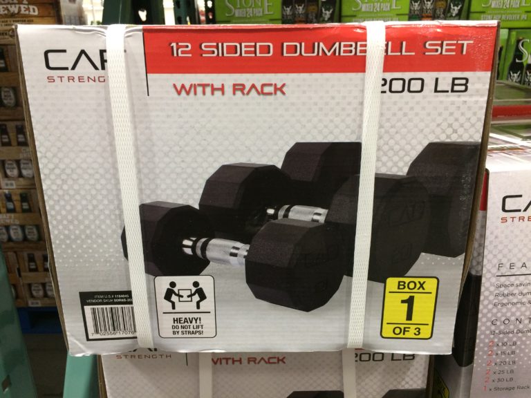 CAP Barbell 200 LB. Dumbbell Set Horizontal Rack CostcoChaser