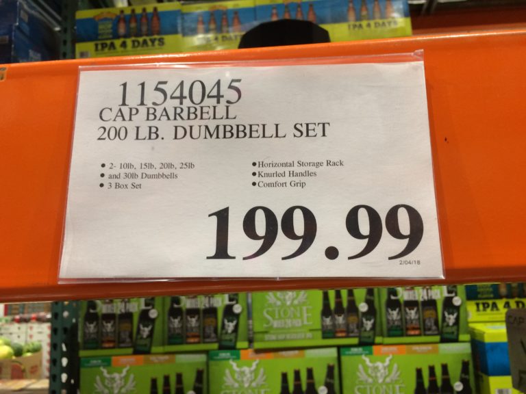 CAP Barbell 200 LB. Dumbbell Set Horizontal Rack CostcoChaser