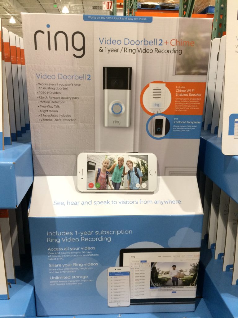 Ring Video Doorbell 2 with Chime & 1 Year Cloud Video Serve CostcoChaser