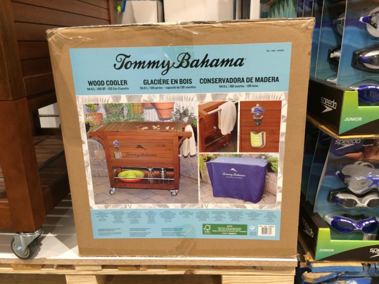 Costco1650042TommyBahama100QuartWoodRollingCoolerbox