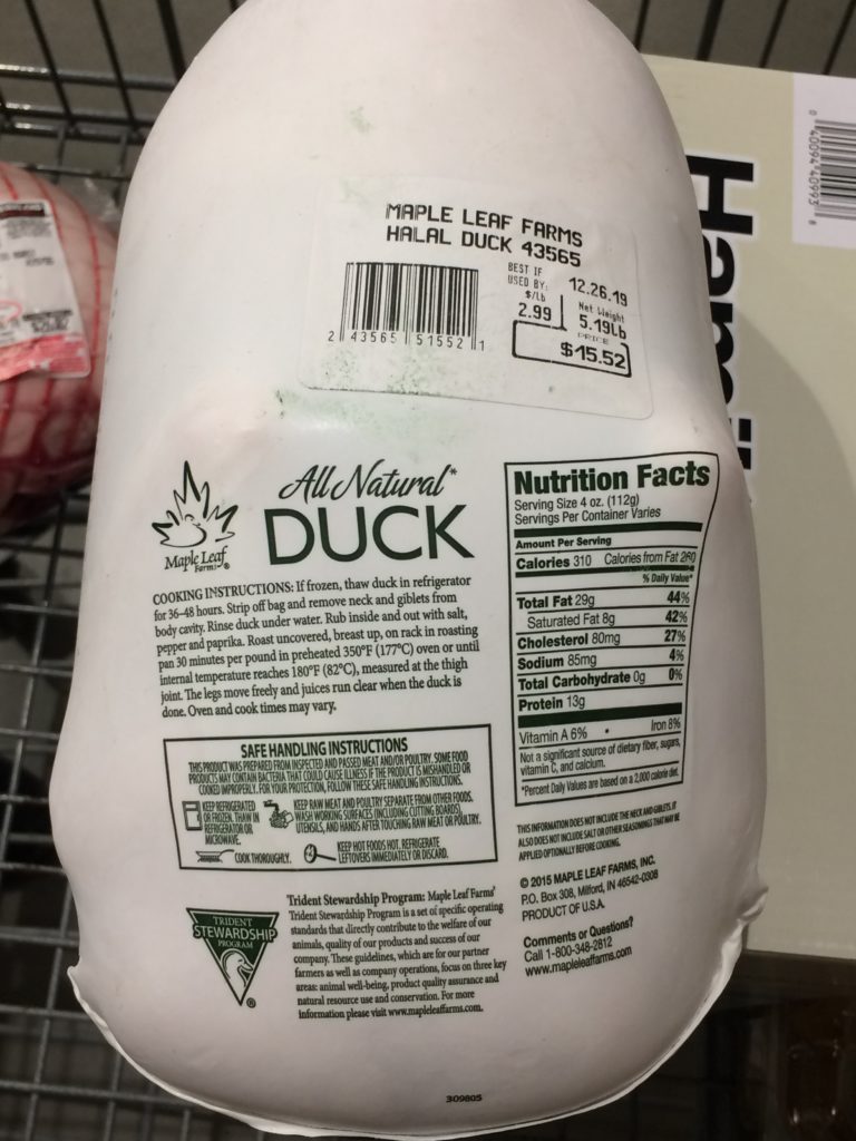 Costco43565MapleLeafFarmsWholeDuckHalalback CostcoChaser