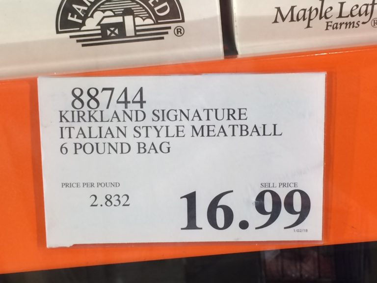 Costco88744KirklandSignatureItalianStyleMeatballtag CostcoChaser