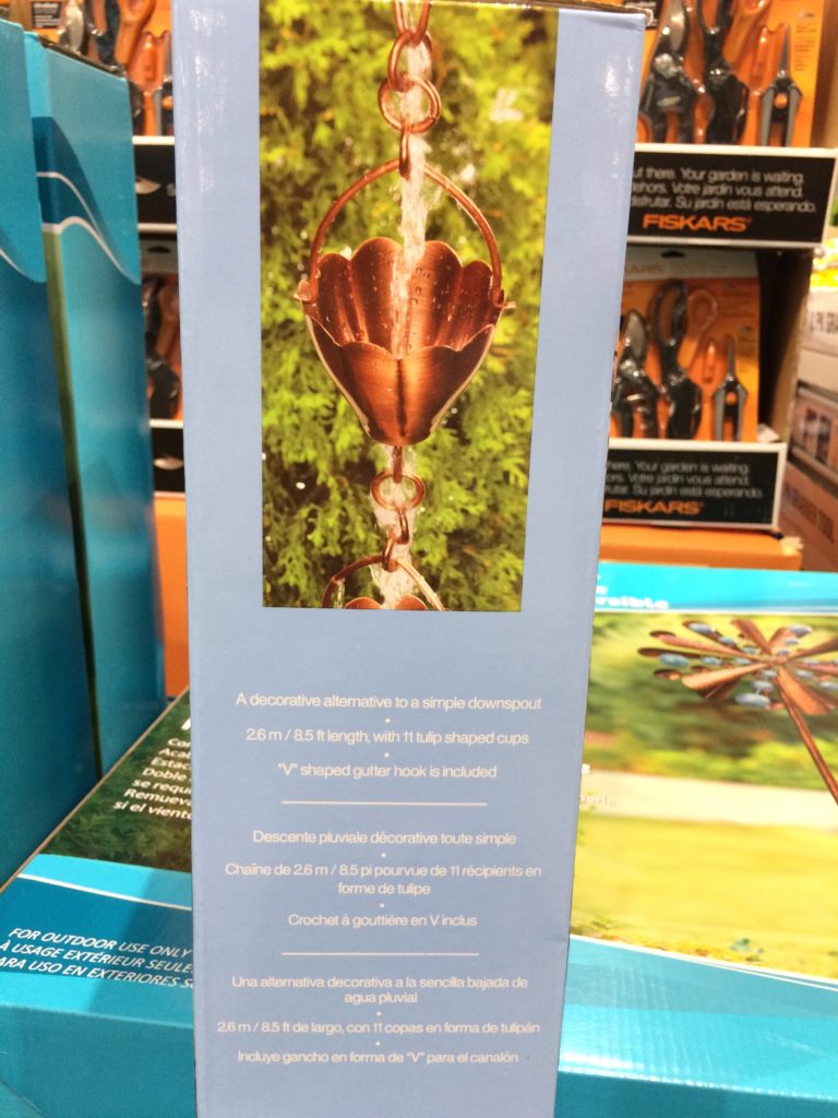 Costco1031625CopperPlatedRainChainspec CostcoChaser