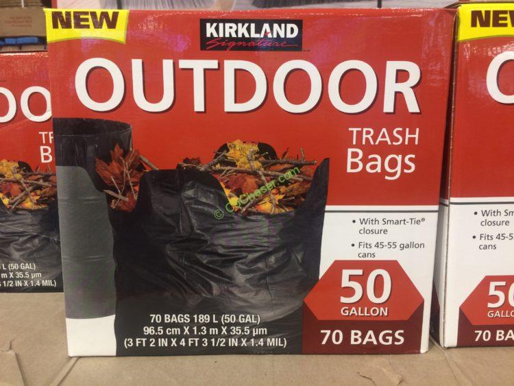 Kirkland Signature Outdoor 50 Gallon Trash Bags (70 Pack) for sale online