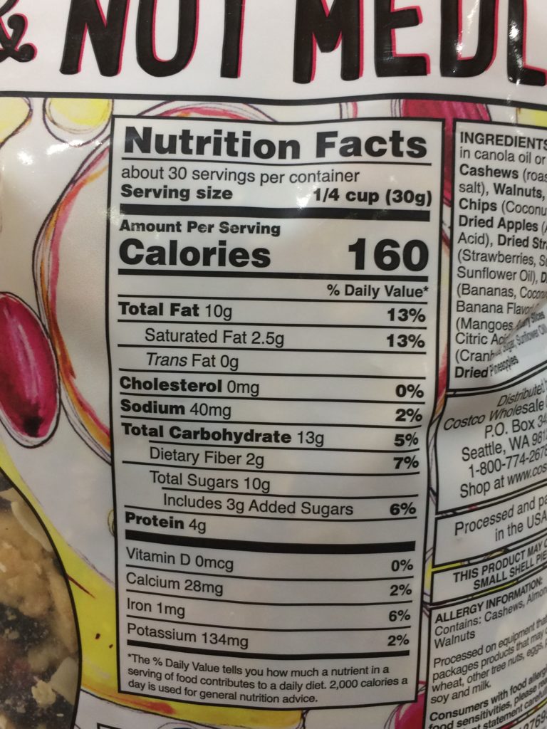 Costco1137695KirklandSignatureTropicalFruit Nutchart CostcoChaser