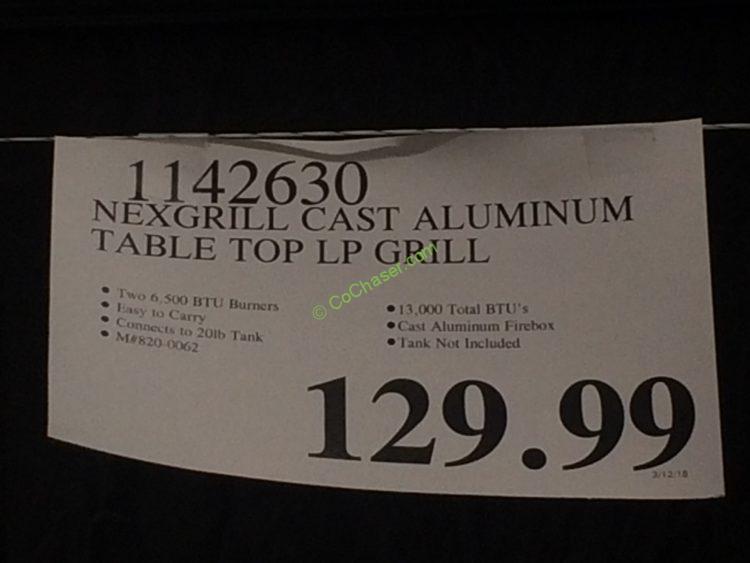 Costco1142630NexgrillCastAluminumTableTopGasBBQtag CostcoChaser