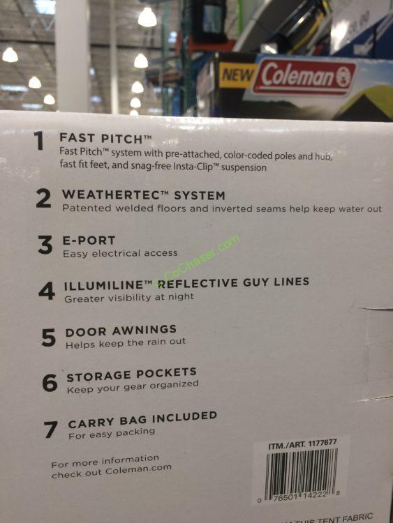 Costco1177677Coleman6PersonDarkRoomFastPitchDomeTentspec