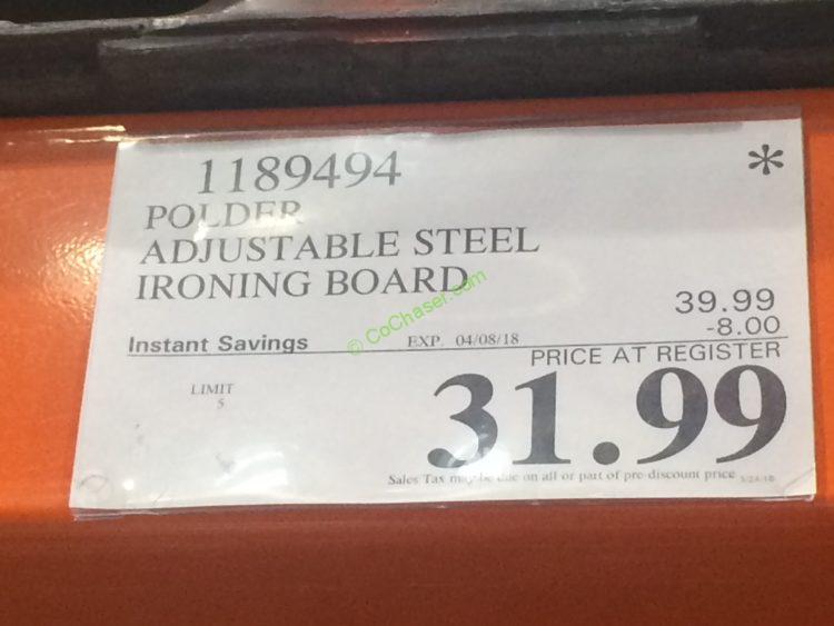 Costco-1189494-Polder-Adjustable-Steel- Ironing-Board -tag
