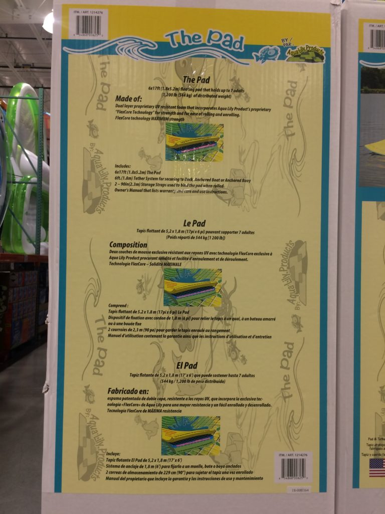 Costco1214276ThePad ByAquaLilyProductsWaterPadpic1 CostcoChaser
