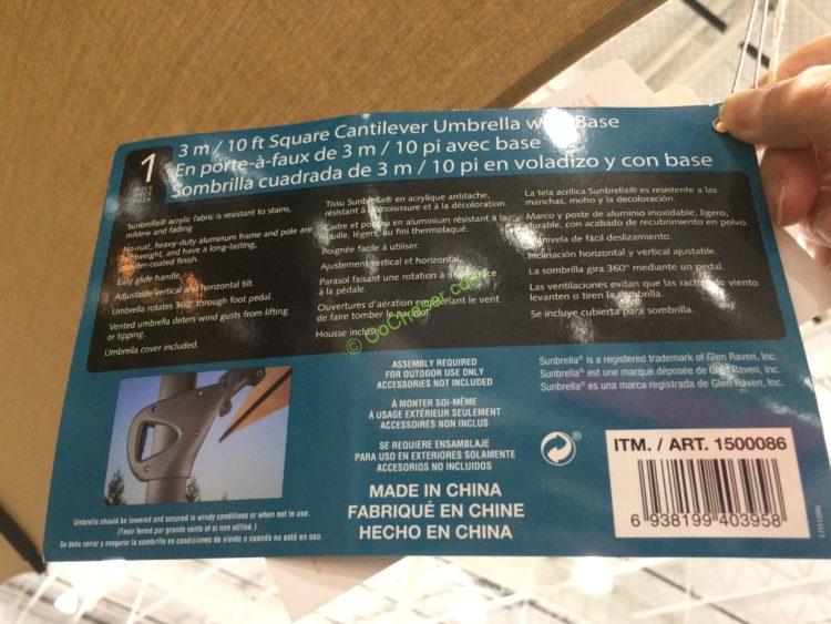 Costco1500086Proshade10′SquareCantileverUmbrellainf CostcoChaser