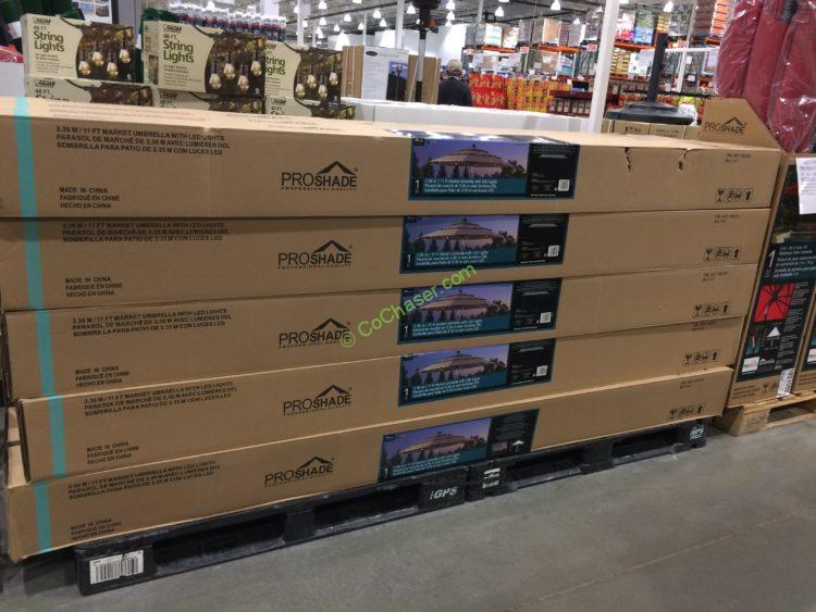 Costco 1500165 Proshade 11 Led Solar Aluminum Market Umbrella All Costcochaser