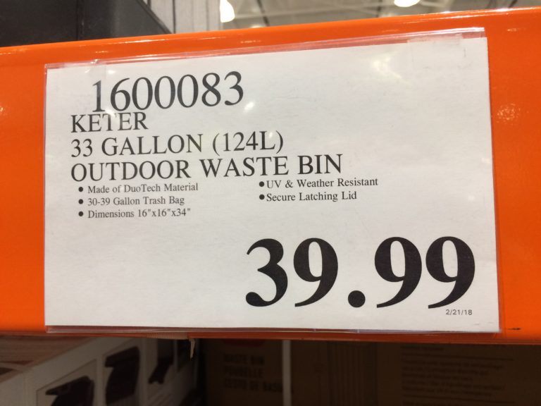 Costco1600083Keter33GallonOutdoorWasteBintag CostcoChaser