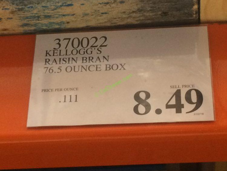 Costco370022Kellogg’sRaisinBranCerealtag CostcoChaser