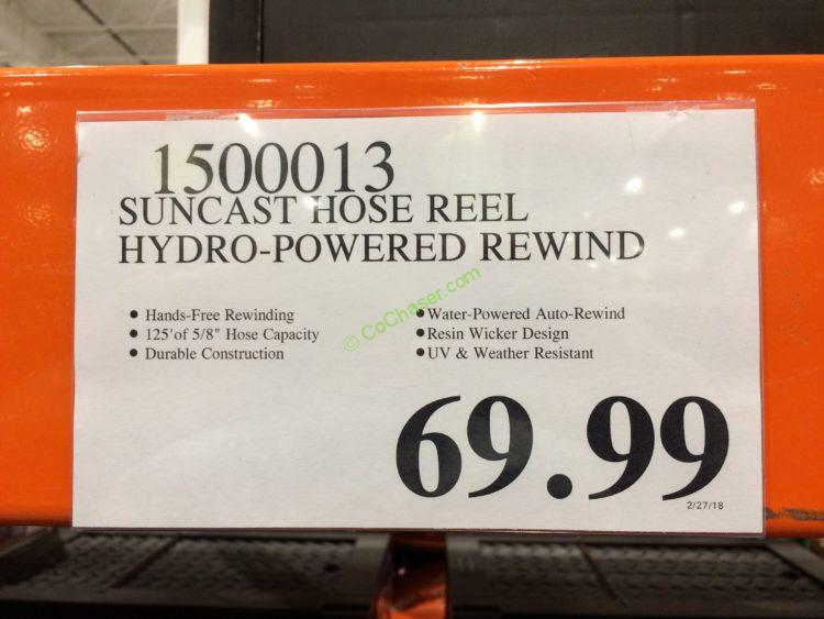 Suncast Hose Reel HydroPowered Rewind, 125Foot CostcoChaser