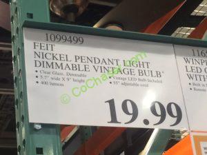 Costco-1099499- Feit-Nickel-Pendant-Light Dimmable-Vintage-Bulb-tag