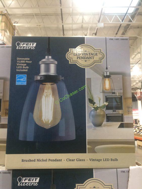 Costco-1099499- Feit-Nickel-Pendant-Light Dimmable-Vintage-Bulb