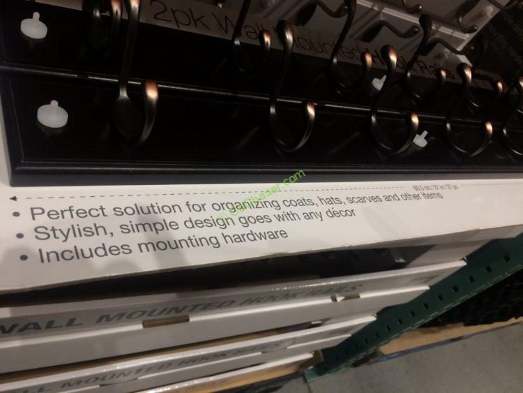 Costco11645082PKWallMountedHookRailspec CostcoChaser