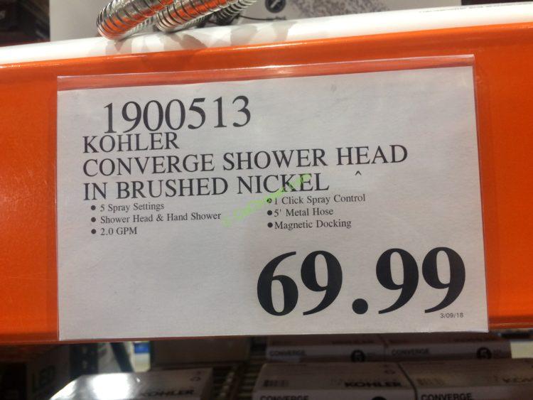 Costco1900513 KohlerConvergeShowerHead inBrushedNickeltag CostcoChaser