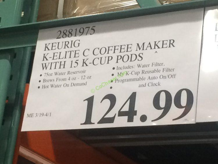 Costco2881975KeurigKEliteCSingleServeCoffeeMakertag CostcoChaser