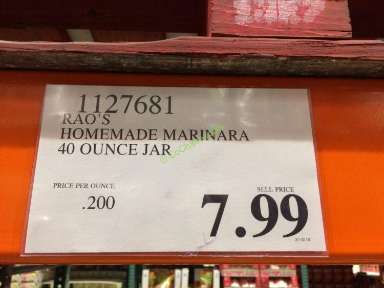 Rao’s Homemade Marinara 40 Ounce Jar CostcoChaser