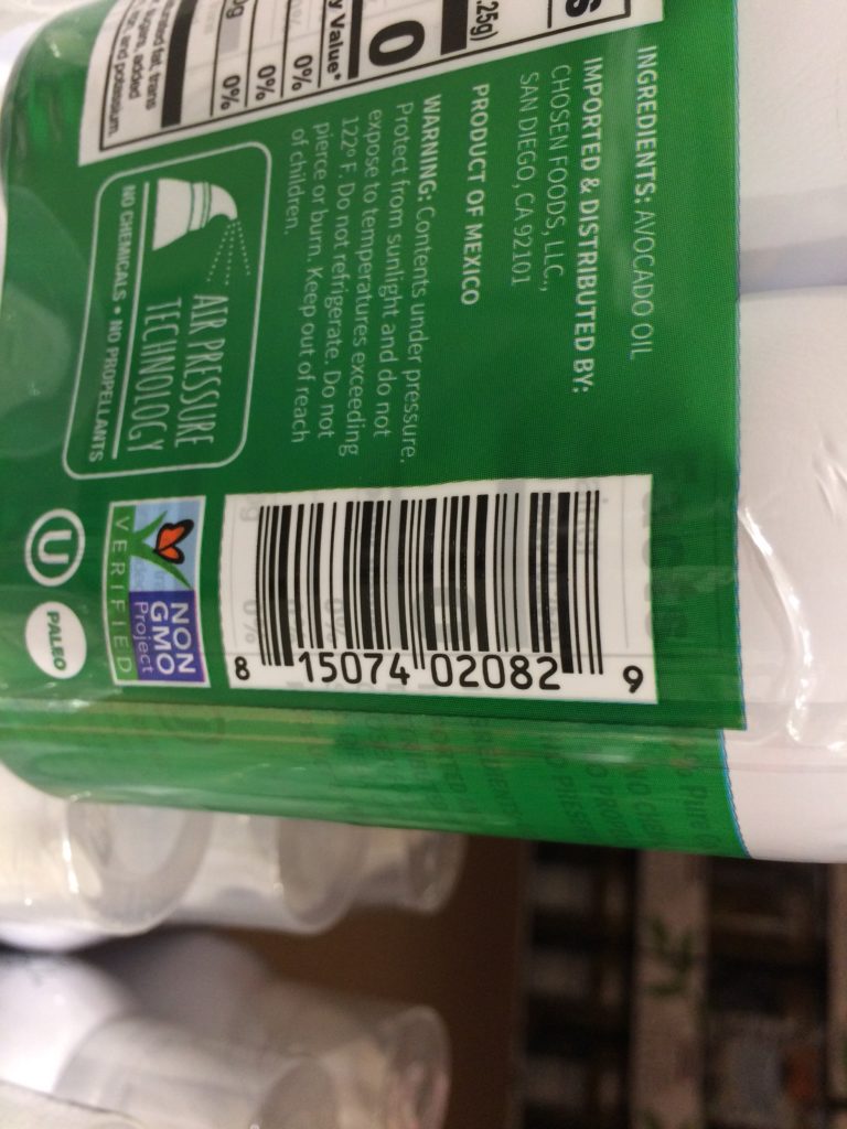 Costco1155852ChosenFoodsAvocadoOilSpraybar CostcoChaser
