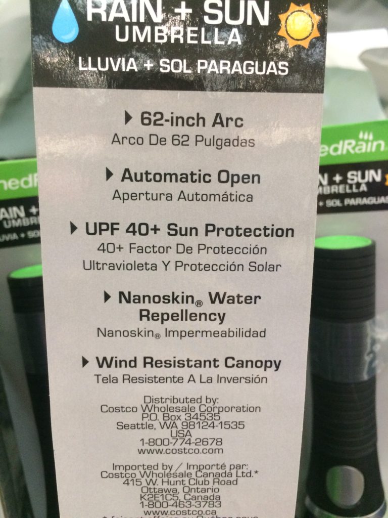 Costco1164172ShedRainGolfUmbrellaspec2 CostcoChaser