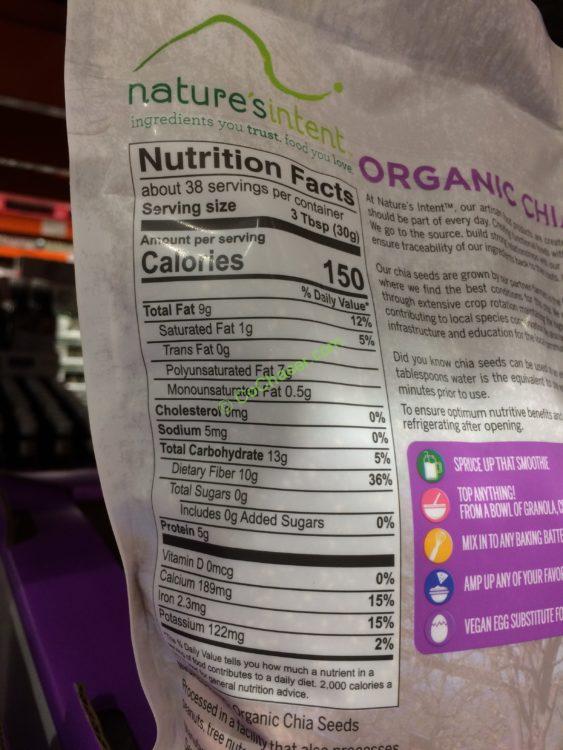 Nature’s Intent Organic Chia Seeds 2.5 Pound Bag CostcoChaser