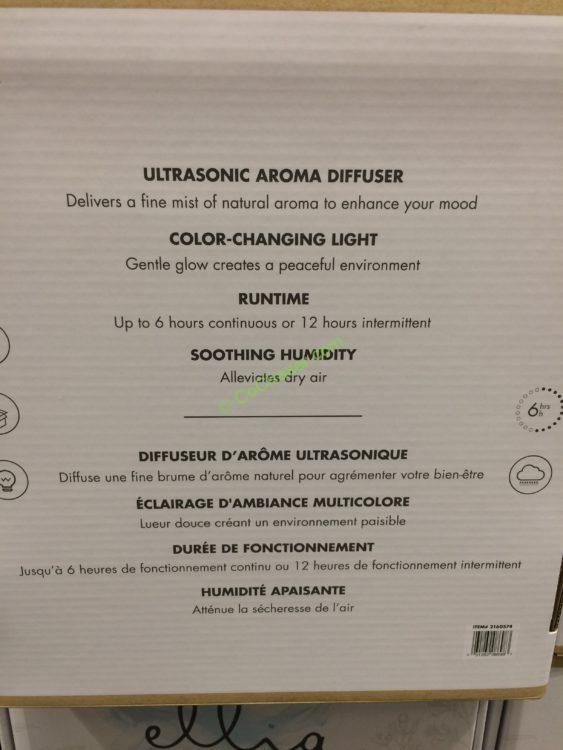 Costco2160574HomedicsElliaUltrasonicEssentialOilGlassDiffuser