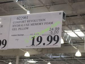 Costco-622961-Comfort-Revolution-Hydraluxe-Memory-Foam-Gel-Pillow-tag