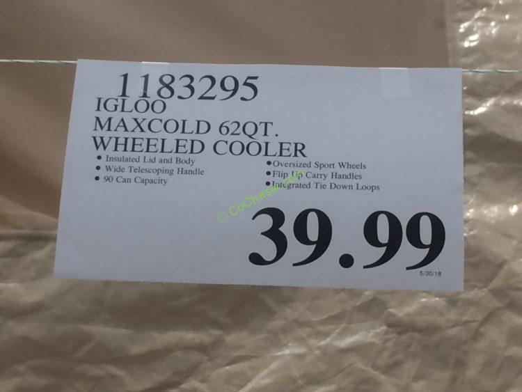 Costco1183295IglooMaxcold62QTWheeledCoolertag CostcoChaser