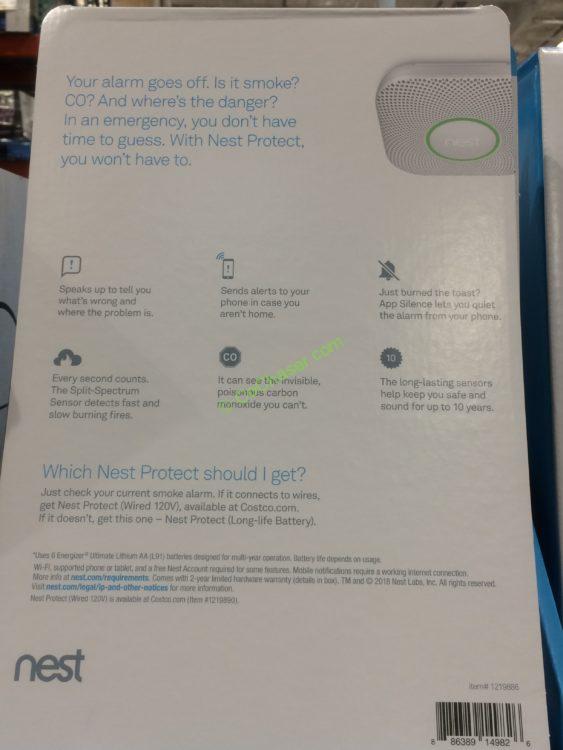 Costco1219886NestProtectBatteryPoweredSmokeCarbonMonoxideDetectorback CostcoChaser