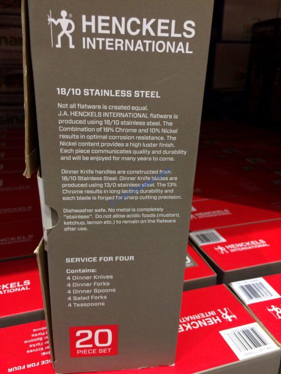 Costco1138261HenckelsInternationalStainlessSteel20PCFlatwareSetbox CostcoChaser